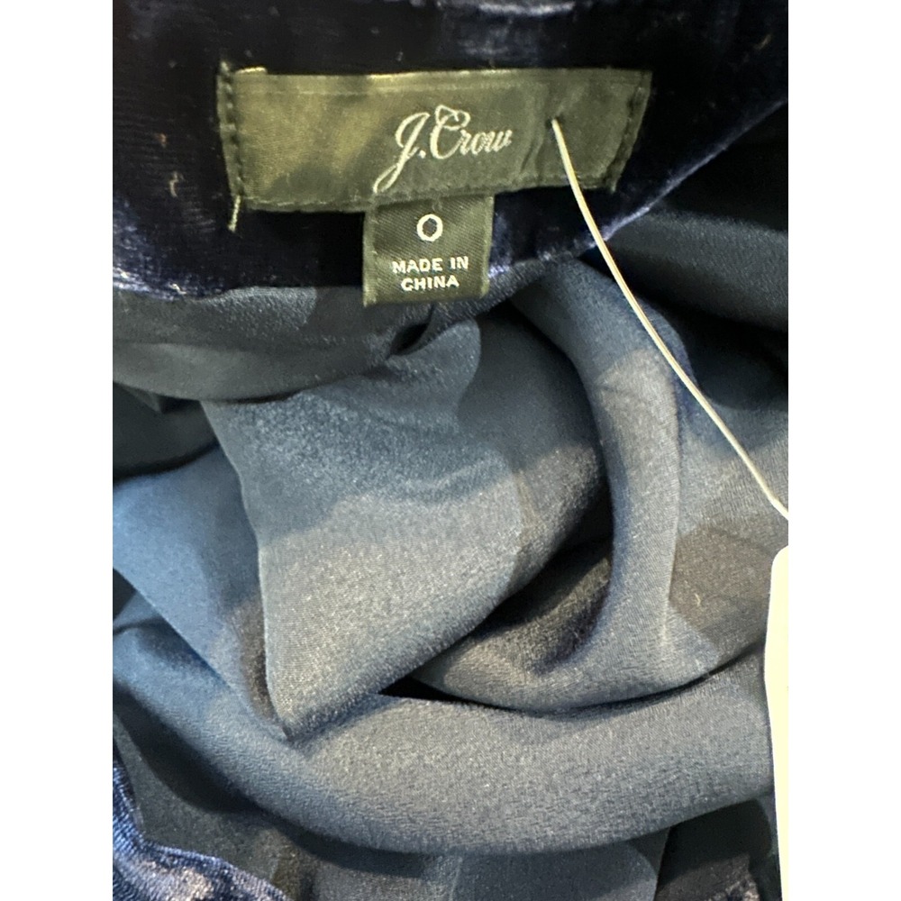 NEW J. Crew Velvet Wrap Dress Long Sleeve Drapy Navy Blue K0145 Size 0 Cocktail - Picture 11 of 16